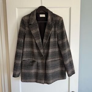 Z Supply Women's Checkered Blazer - Black and Tan